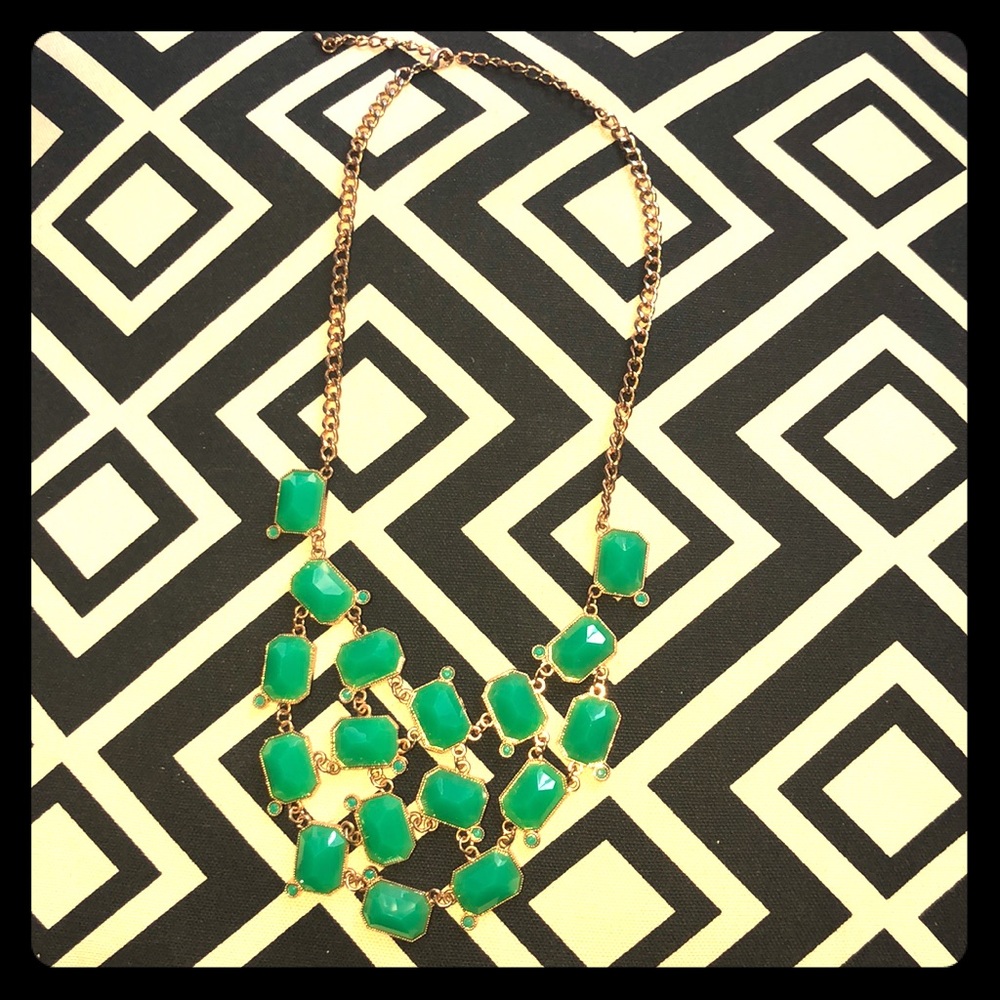 Emerald inspired necklace Three tier